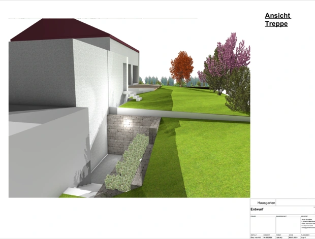 3D Gartenplanung - Treppen Entwurf