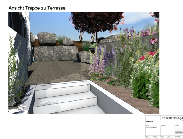 Ansicht Treppe zu Terrasse