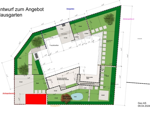 Entwurf eines Hausgartens