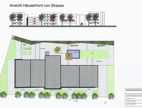 Ideenkonzept einer Wohnanlage