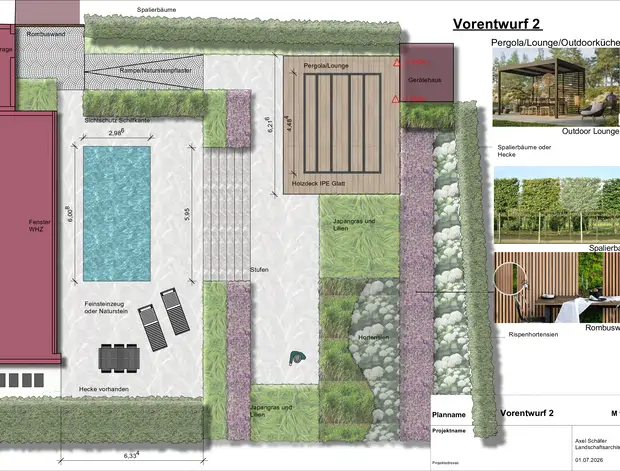 Plan eines Gartens #5 Variante B