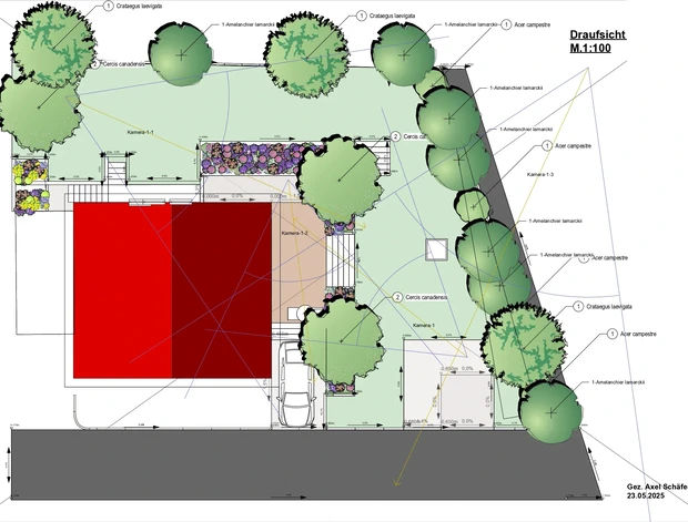 Vogelperspektive des Plans
